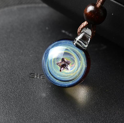 Universe Bead Planets Pendant Necklace