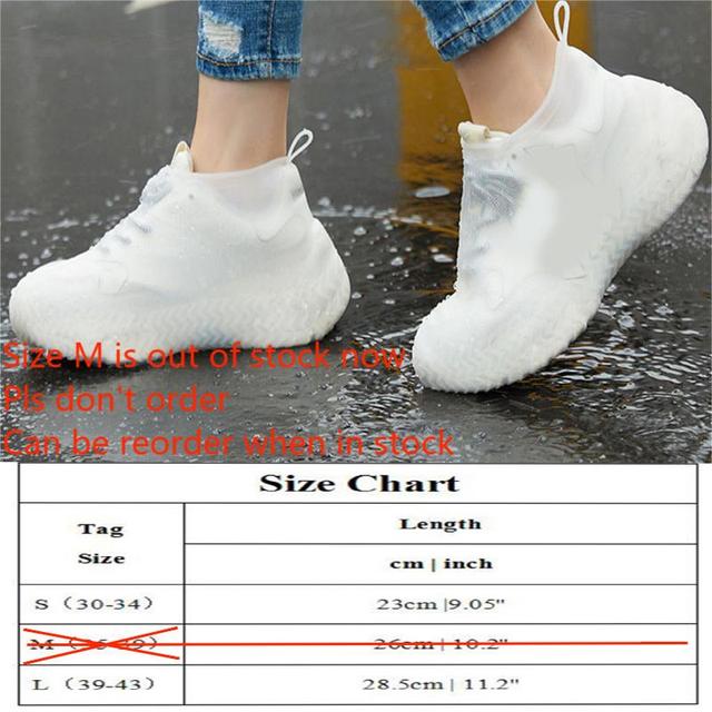 1pair Reusable Waterproof Rain Shoes Covers Silicone