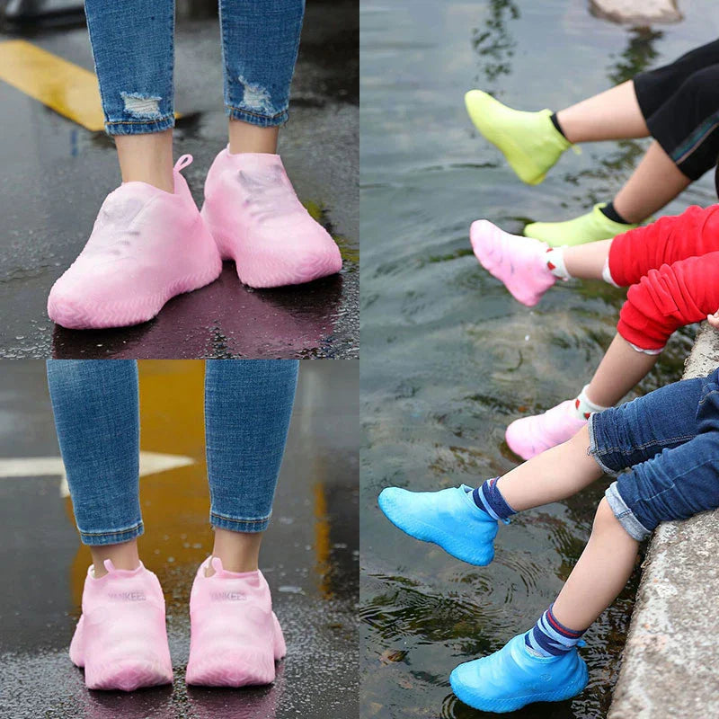 1pair Reusable Waterproof Rain Shoes Covers Silicone
