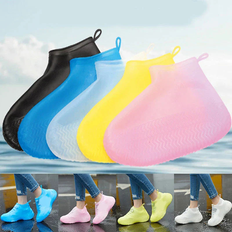 1pair Reusable Waterproof Rain Shoes Covers Silicone