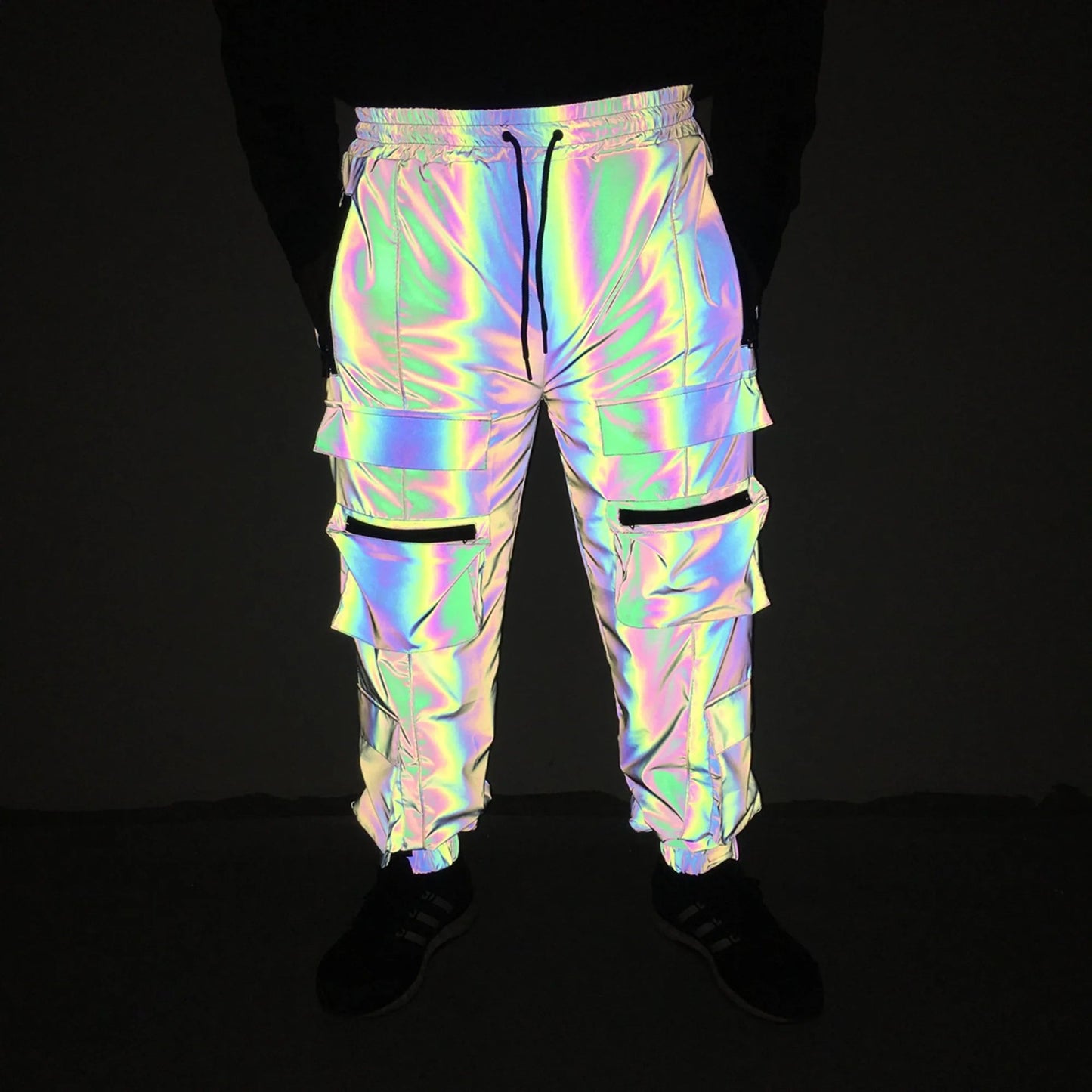 Reflective Rave Geometric Colorful Hip Hop Cargo Pants