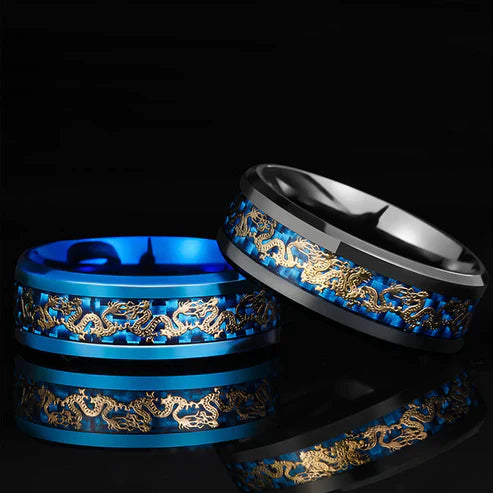 Vintage China Dragon Ring For Men