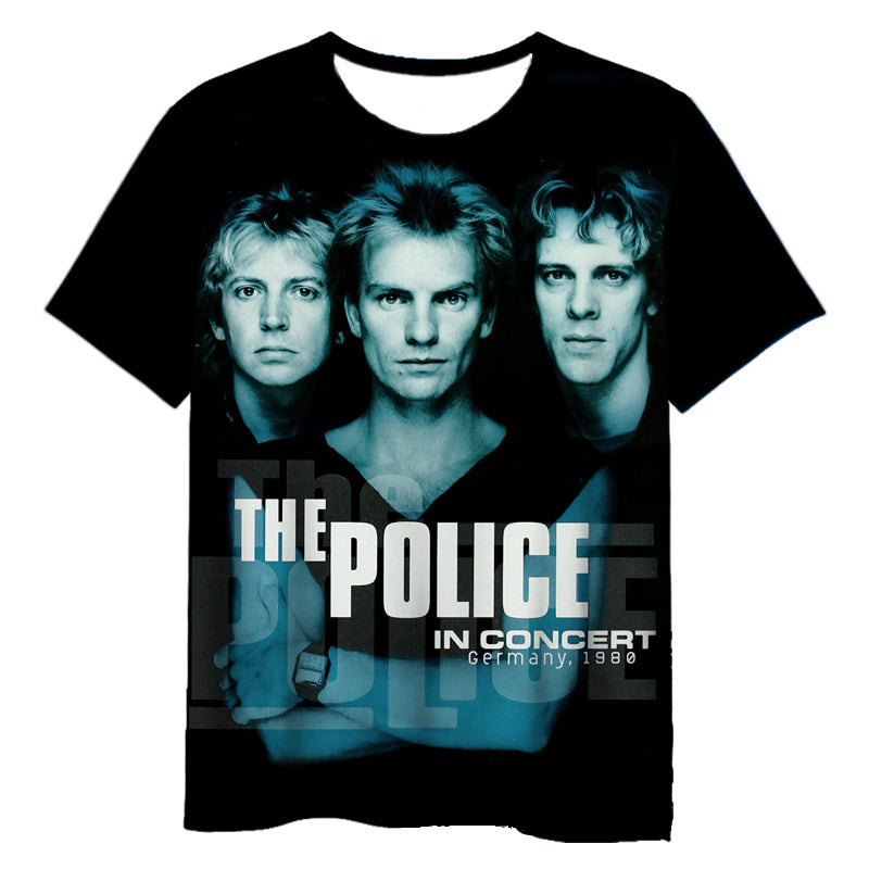 The Police Rock 3d Printed Casual T-shirts