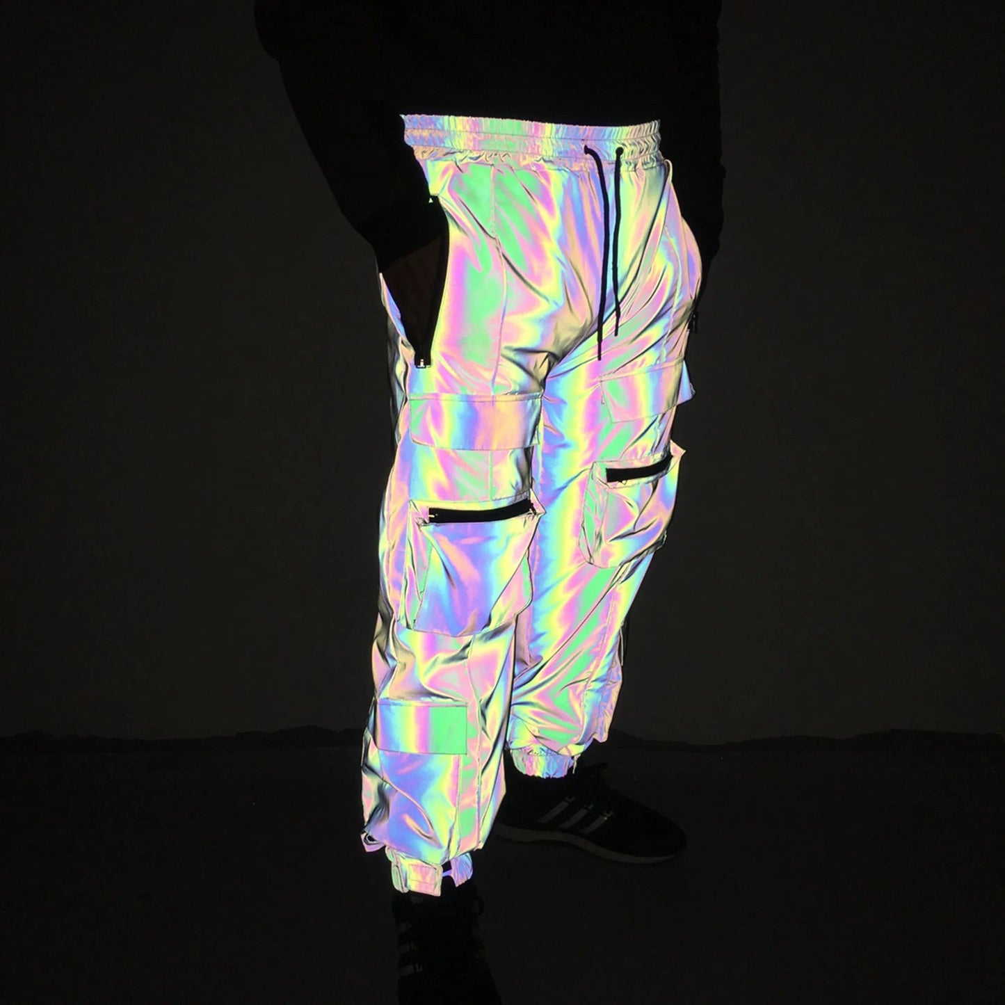 Reflective Rave Geometric Colorful Hip Hop Cargo Pants