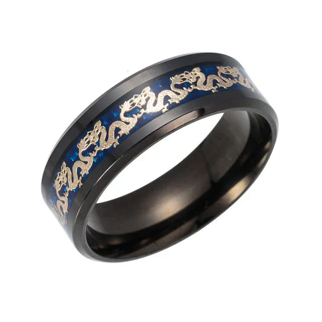 Vintage China Dragon Ring For Men