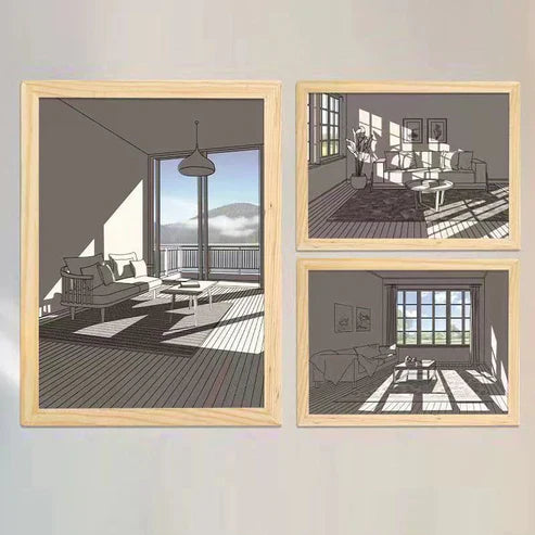 2d Painting Art Lumina Creative Led Lamp