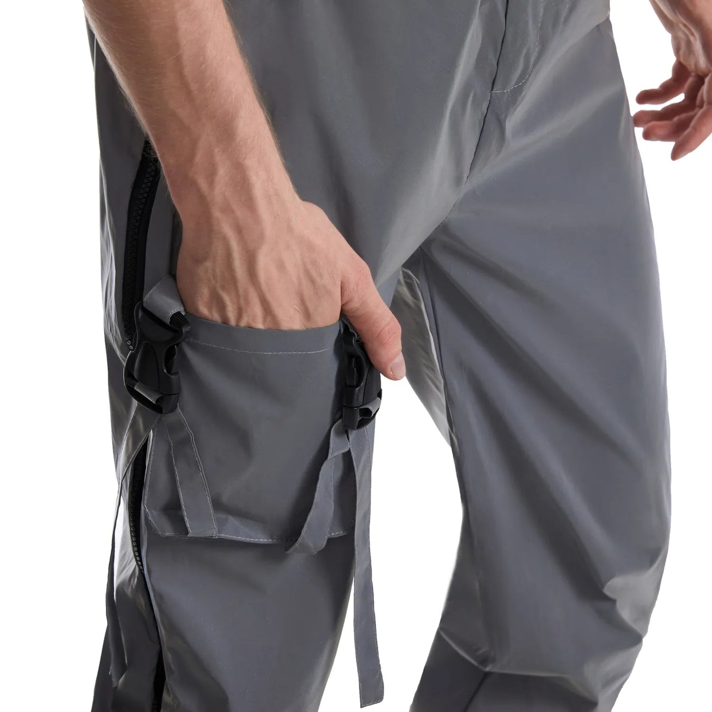 Holographic Reflective Rave Cargo Pants