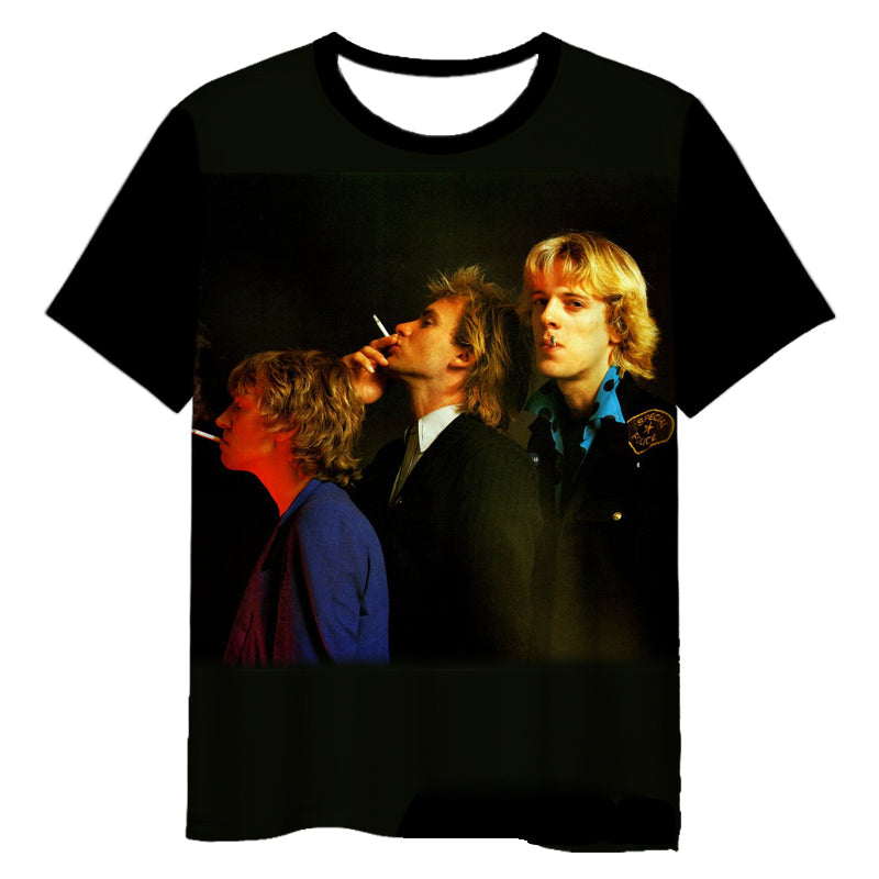 The Police Rock 3d Printed Casual T-shirts