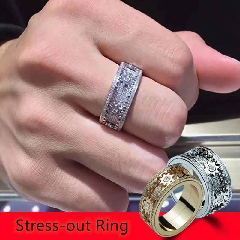 Gear Ring Luxury Rose Gold Silver Color