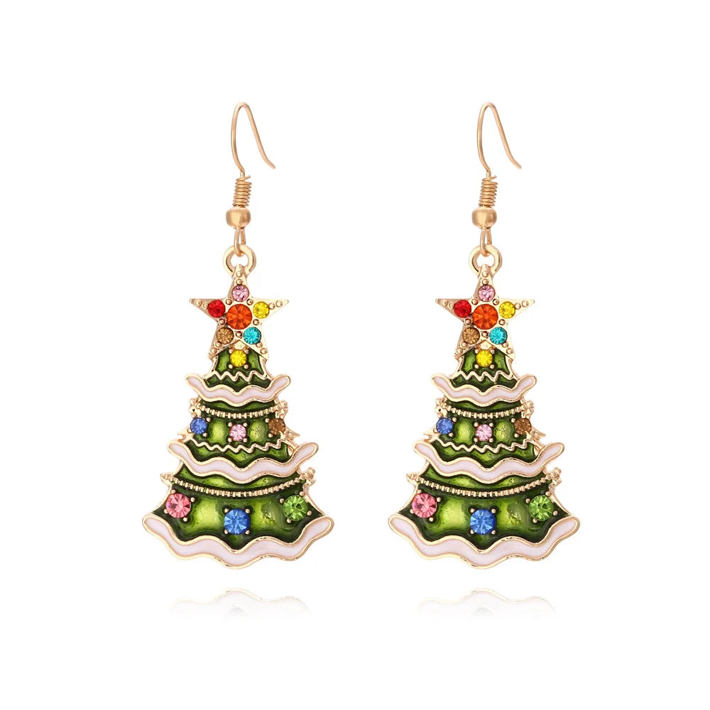 New Christmas Snowman Bells Dangle Earrings