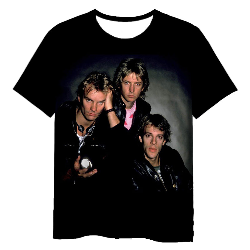 The Police Rock 3d Printed Casual T-shirts