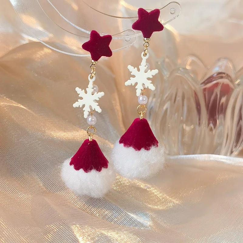 New Christmas Snowman Bells Dangle Earrings