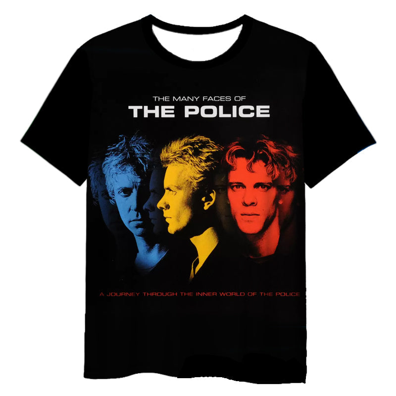 The Police Rock 3d Printed Casual T-shirts
