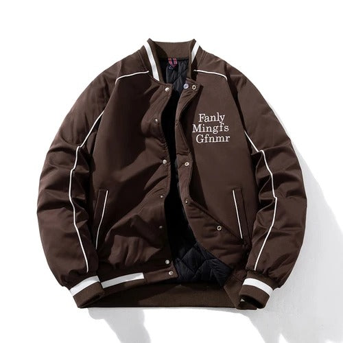 Mens Parka Jacket Letter Autumn