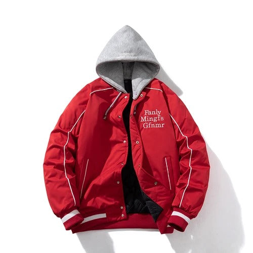 Mens Parka Jacket Letter Autumn