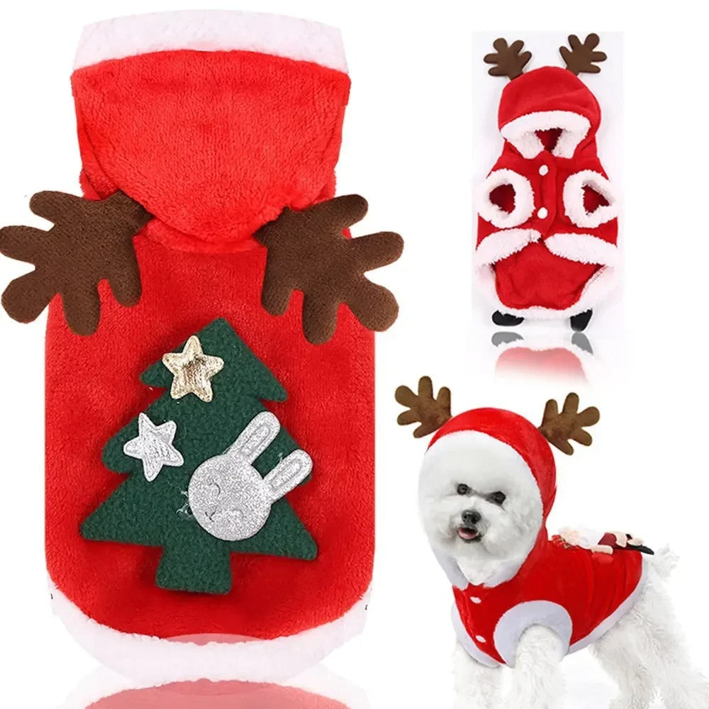 Santa Claus Dog Cat Coat Hoodies