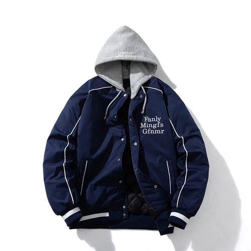 Mens Parka Jacket Letter Autumn