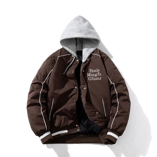 Mens Parka Jacket Letter Autumn