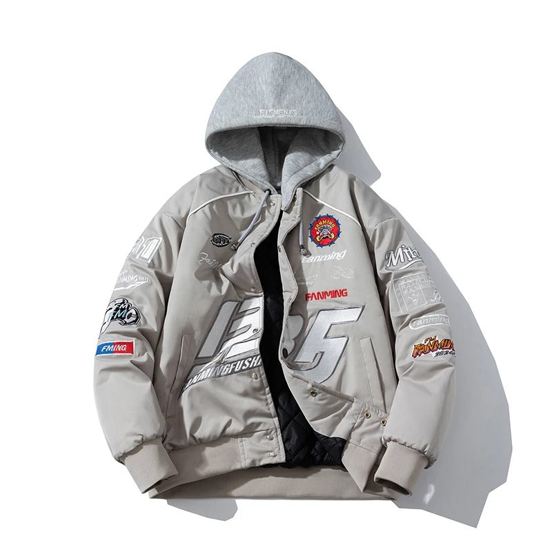 Letter Embroidery Autumn Winter Jacket