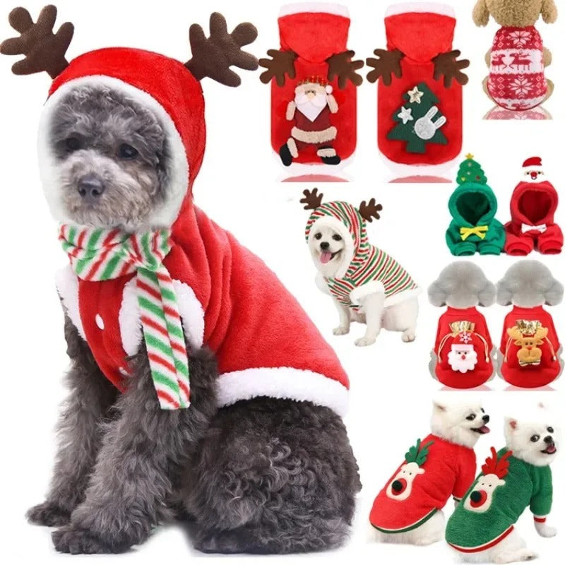 Santa Claus Dog Cat Coat Hoodies