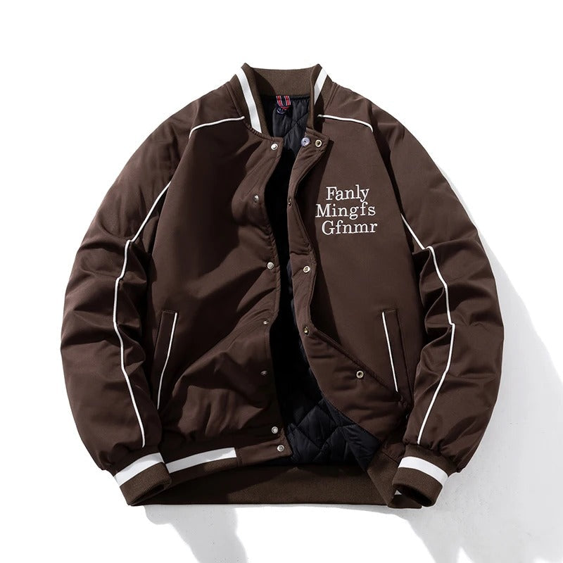 Mens Parka Jacket Letter Autumn