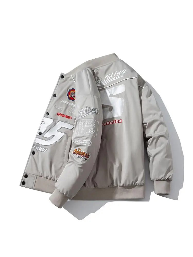 Letter Embroidery Autumn Winter Jacket