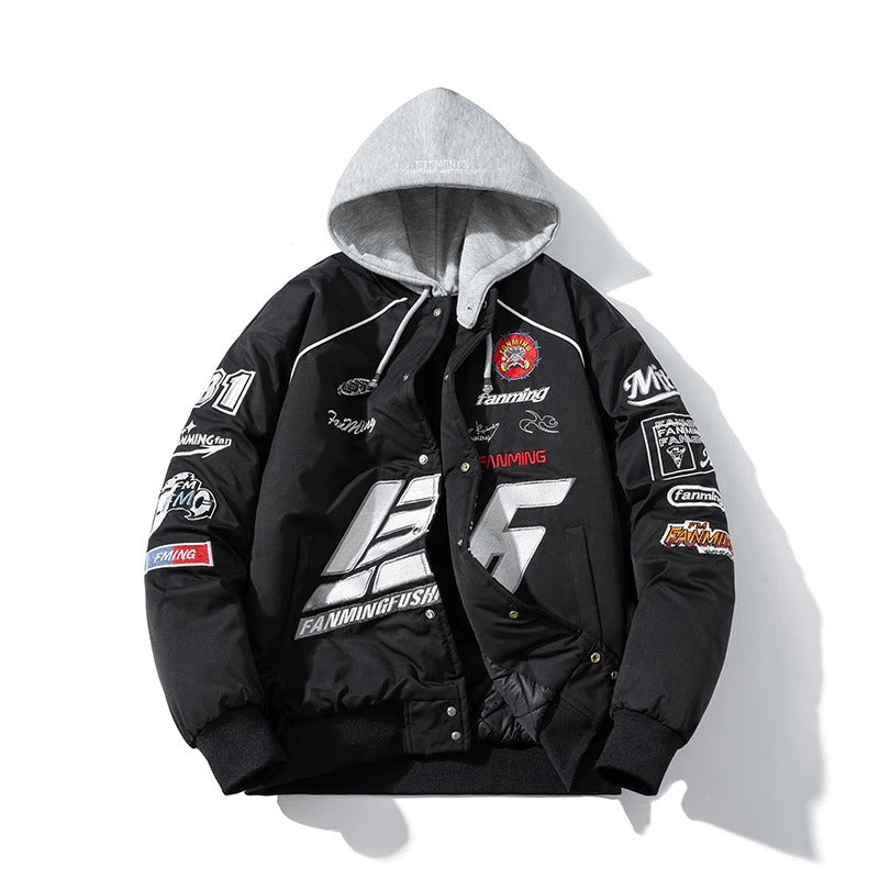 Letter Embroidery Autumn Winter Jacket