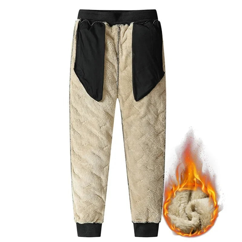 Winter Sweatwear Men Plush Thick Fleece Sweatpant Lambswool Thermal Trousers
