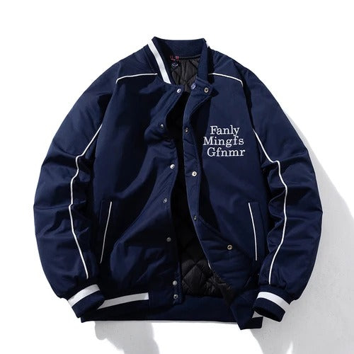 Mens Parka Jacket Letter Autumn