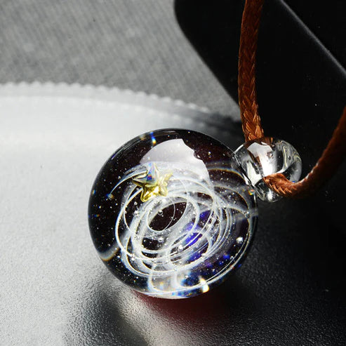 Universe Bead Planets Pendant Necklace