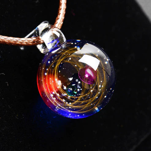 Universe Bead Planets Pendant Necklace