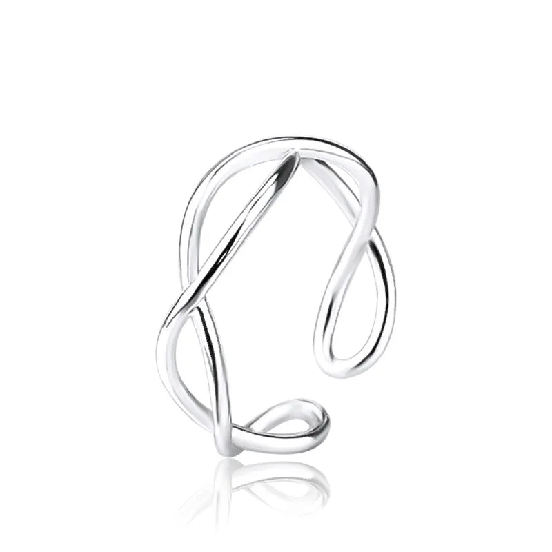 Hot 925 Sterling Silver Ring Adjustable Simplicity