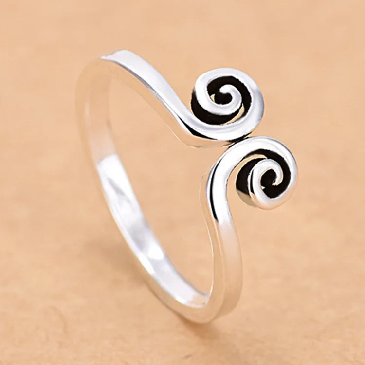 Hot 925 Sterling Silver Ring Adjustable Simplicity