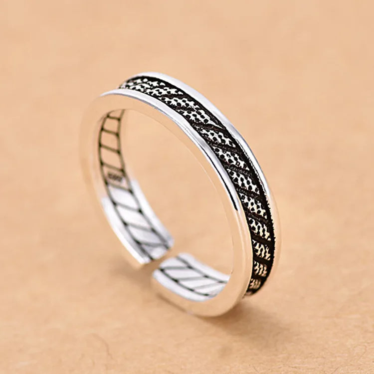 Hot 925 Sterling Silver Ring Adjustable Simplicity