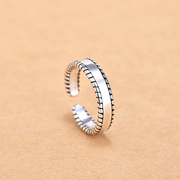 Hot 925 Sterling Silver Ring Adjustable Simplicity