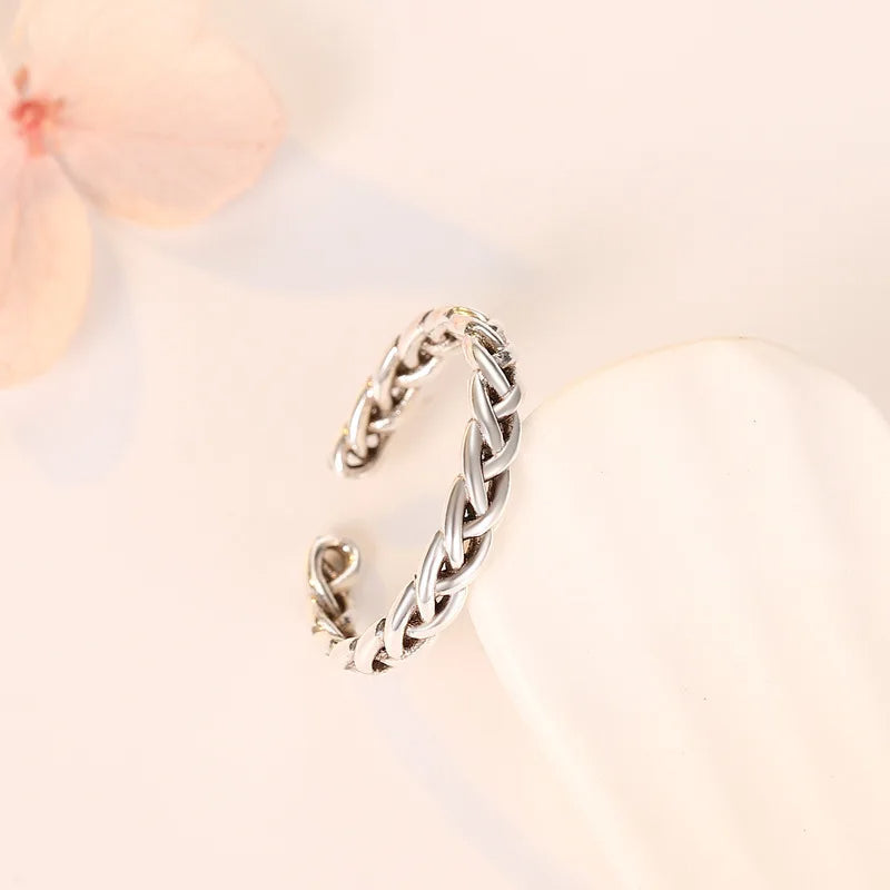 Hot 925 Sterling Silver Ring Adjustable Simplicity