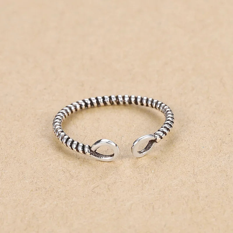 Hot 925 Sterling Silver Ring Adjustable Simplicity