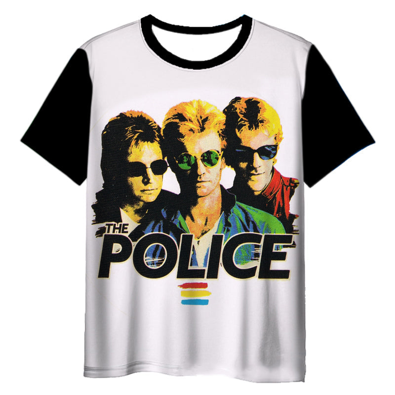 The Police Rock 3d Printed Casual T-shirts